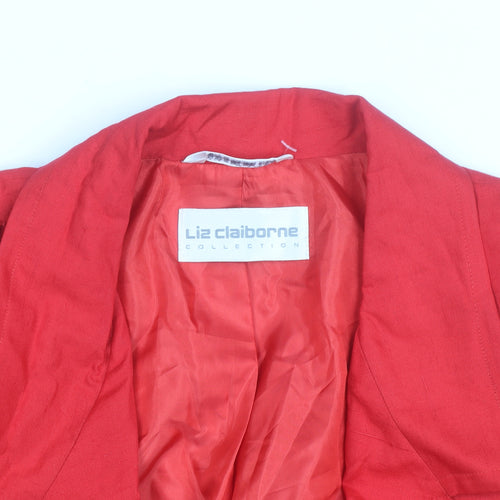 Liz Claiborne Women’s Red Linen Blend Bomber Jacket Size M Classic Style
