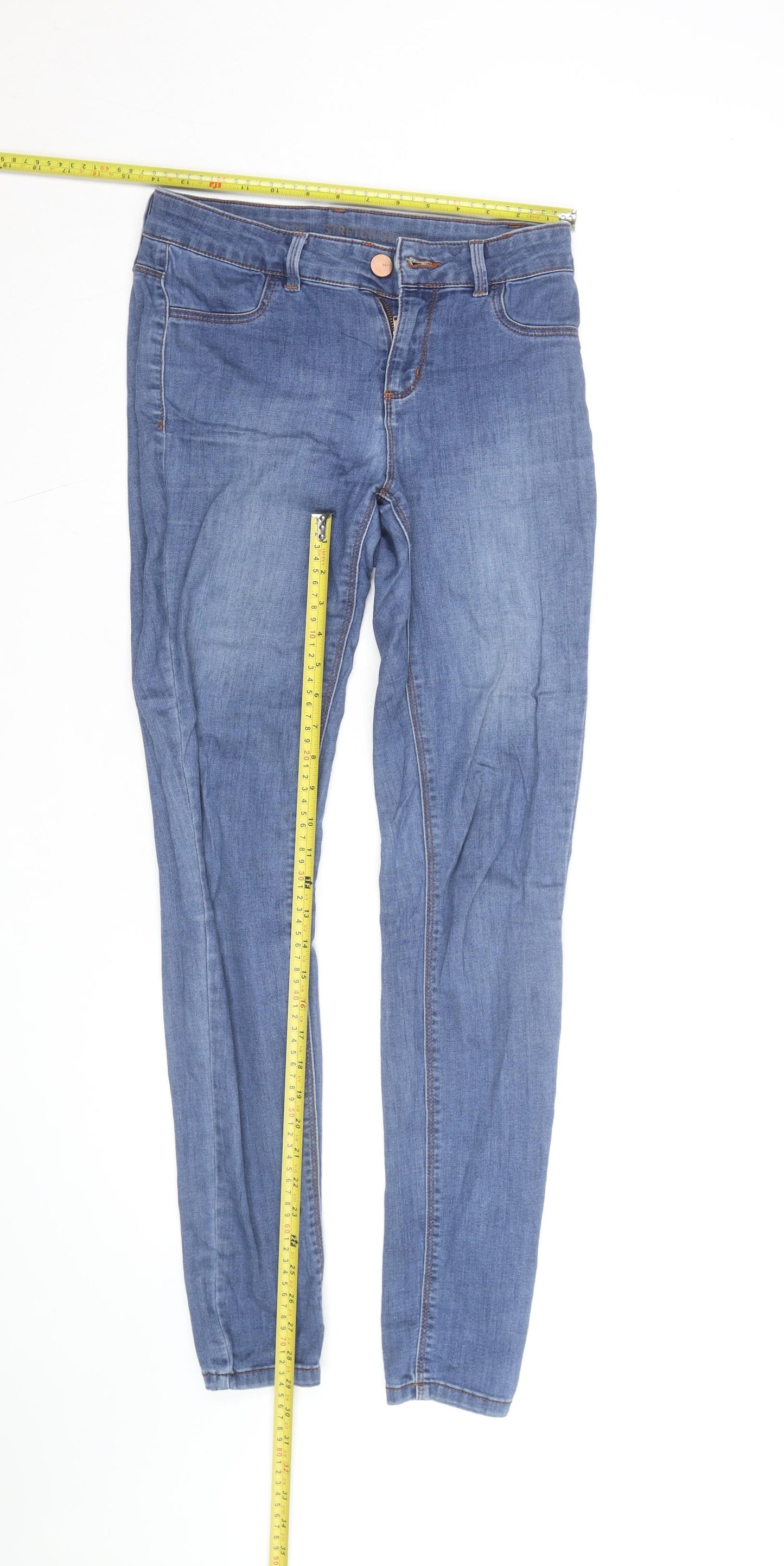 Oasis Women's Blue Mid Rise Skinny Stretch Jeans Size 12