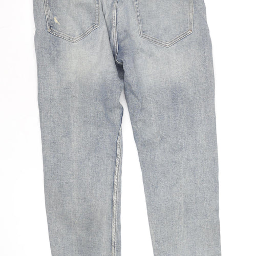 ZARA Men's Blue Distressed Straight Denim Jeans Size 32