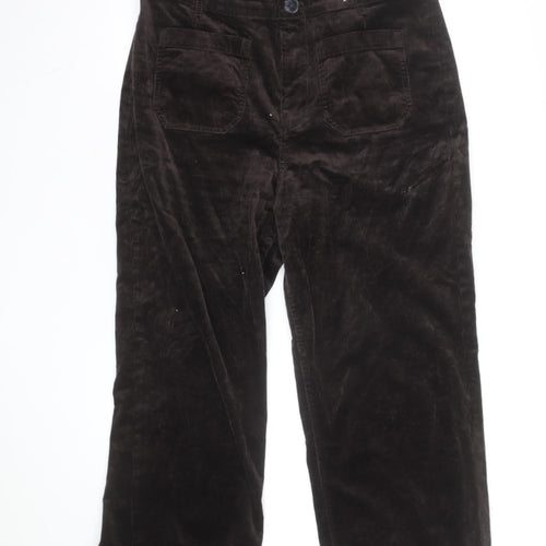 Marks and Spencer Women's Brown Corduroy Straight Trousers Size 16