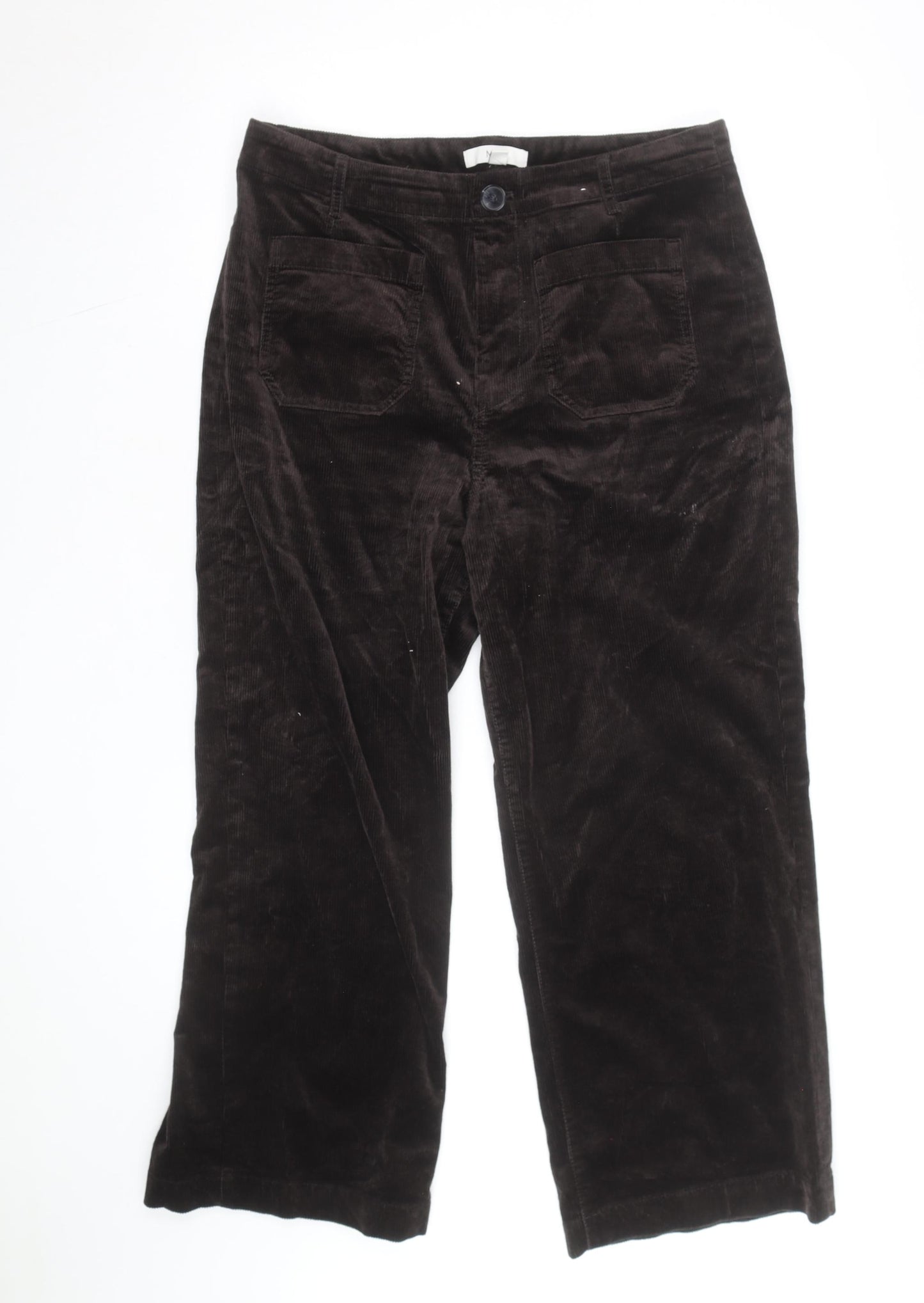Marks and Spencer Women's Brown Corduroy Straight Trousers Size 16