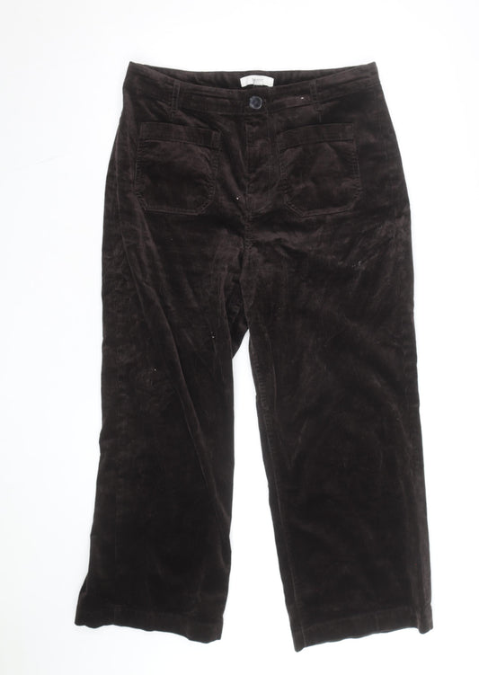 Marks and Spencer Women's Brown Corduroy Straight Trousers Size 16