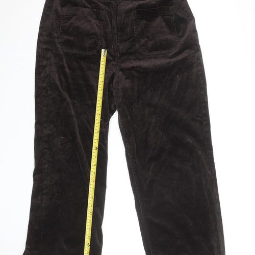Marks and Spencer Women's Brown Corduroy Straight Trousers Size 16