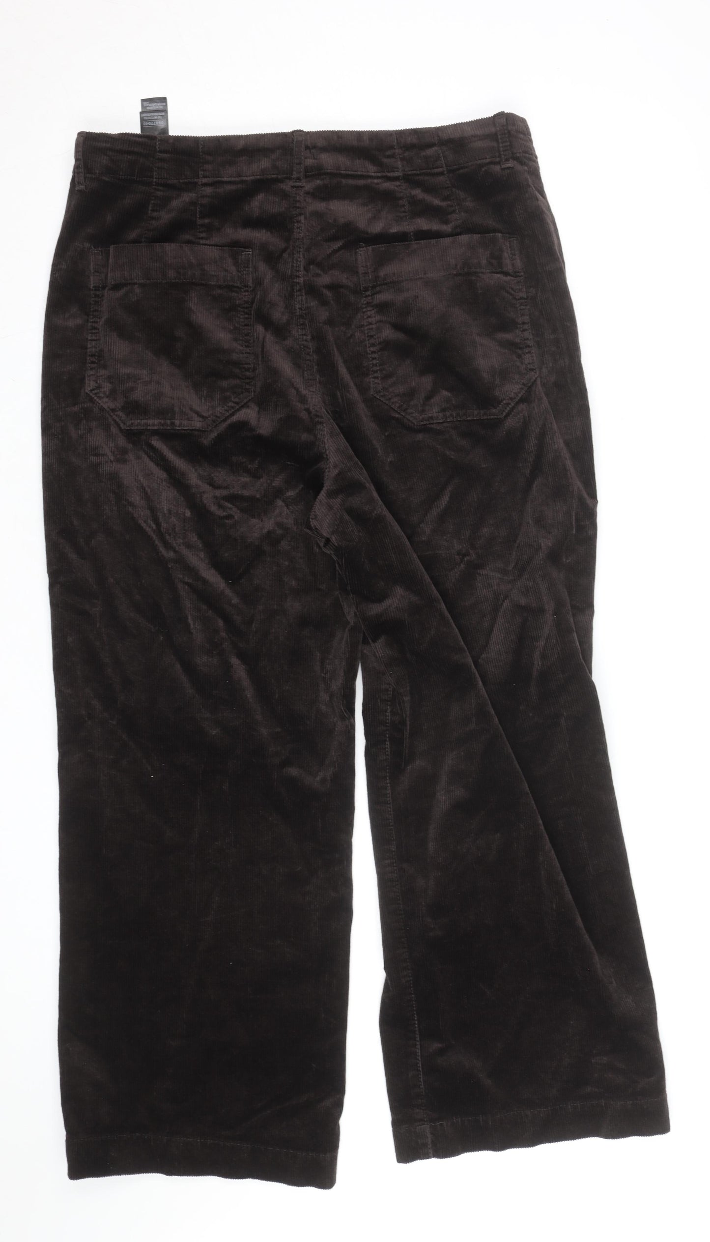Marks and Spencer Women's Brown Corduroy Straight Trousers Size 16