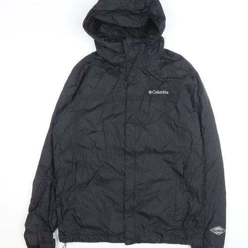 Columbia Men's Black M Waterproof Hooded Windbreaker Jacket