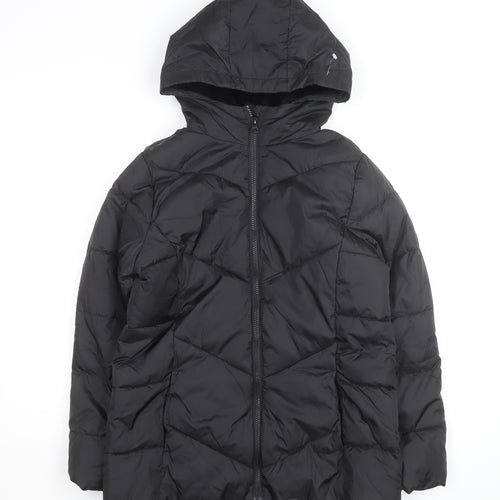 SwissTech Women's Black XL Hooded Puffer Jacket Winter Coat