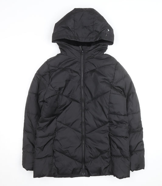 SwissTech Women's Black XL Hooded Puffer Jacket Winter Coat