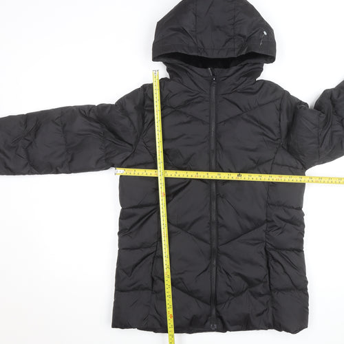 SwissTech Women's Black XL Hooded Puffer Jacket Winter Coat