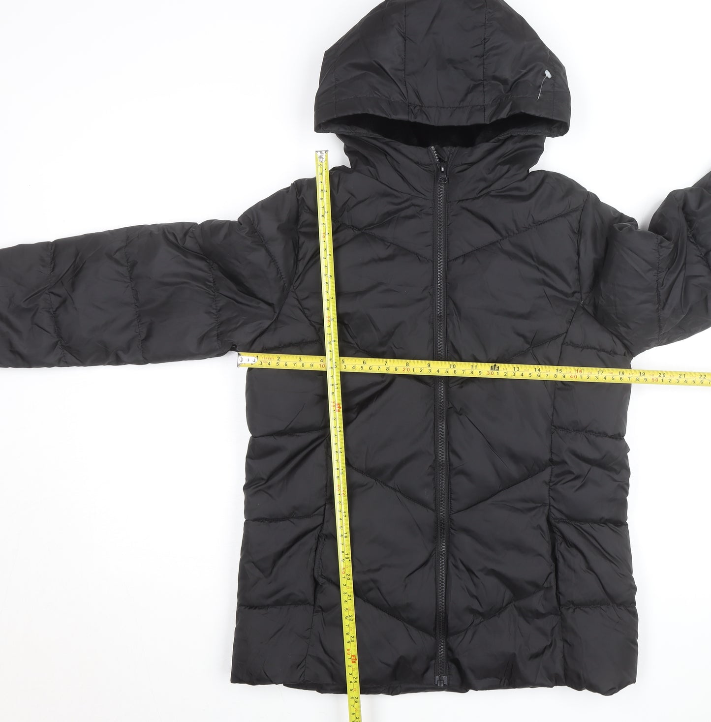 SwissTech Women's Black XL Hooded Puffer Jacket Winter Coat