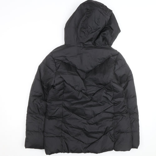 SwissTech Women's Black XL Hooded Puffer Jacket Winter Coat