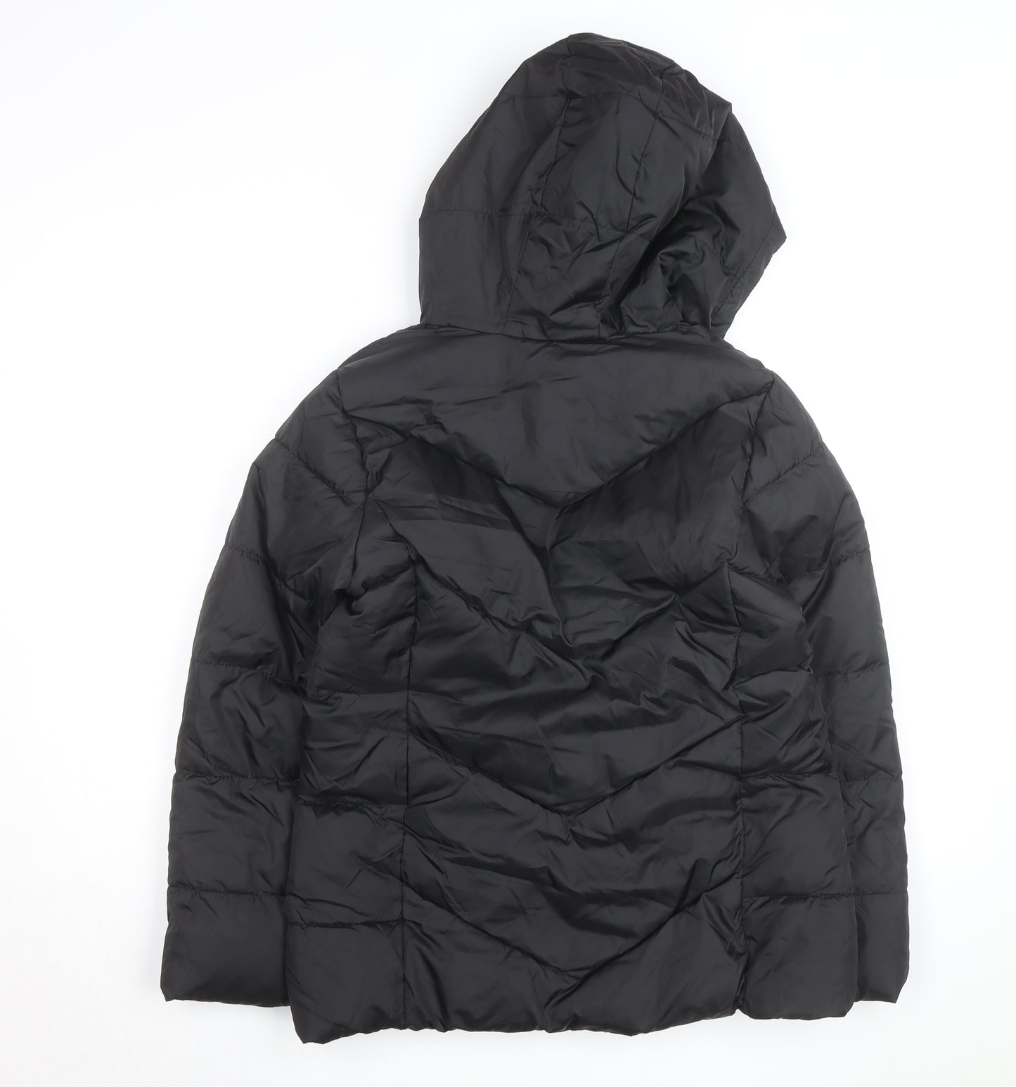 SwissTech Women's Black XL Hooded Puffer Jacket Winter Coat