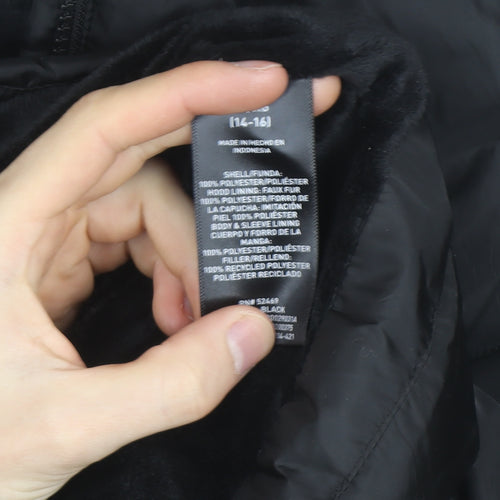 SwissTech Women's Black XL Hooded Puffer Jacket Winter Coat