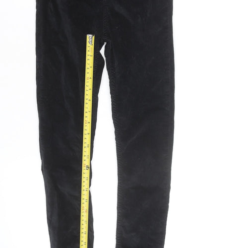 Zara Woman Black Corduroy Skinny Trousers Size 10 Slim Fit
