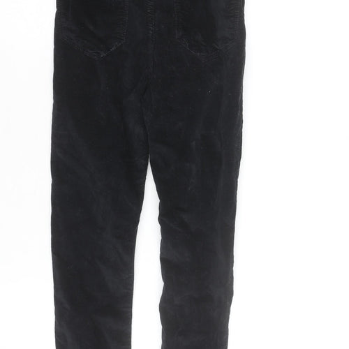 Zara Woman Black Corduroy Skinny Trousers Size 10 Slim Fit