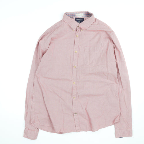 Springfield Men's Red Check Button-Down Shirt XL Custom Fit