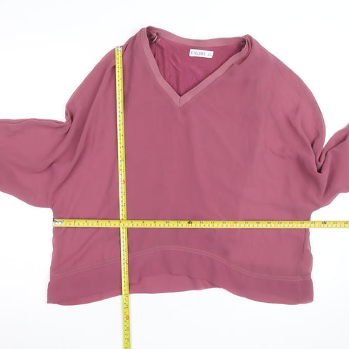 Gallery Women’s Pink V-Neck Chiffon Tunic Blouse Size 8