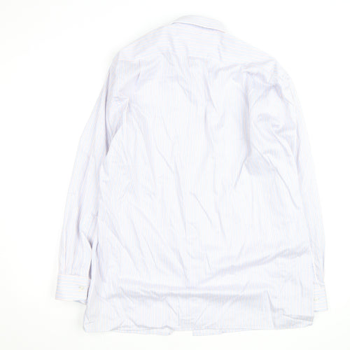 Olymp Luxor Men's Blue Striped Slim Fit Long Sleeve Button-Up Shirt 17in 43