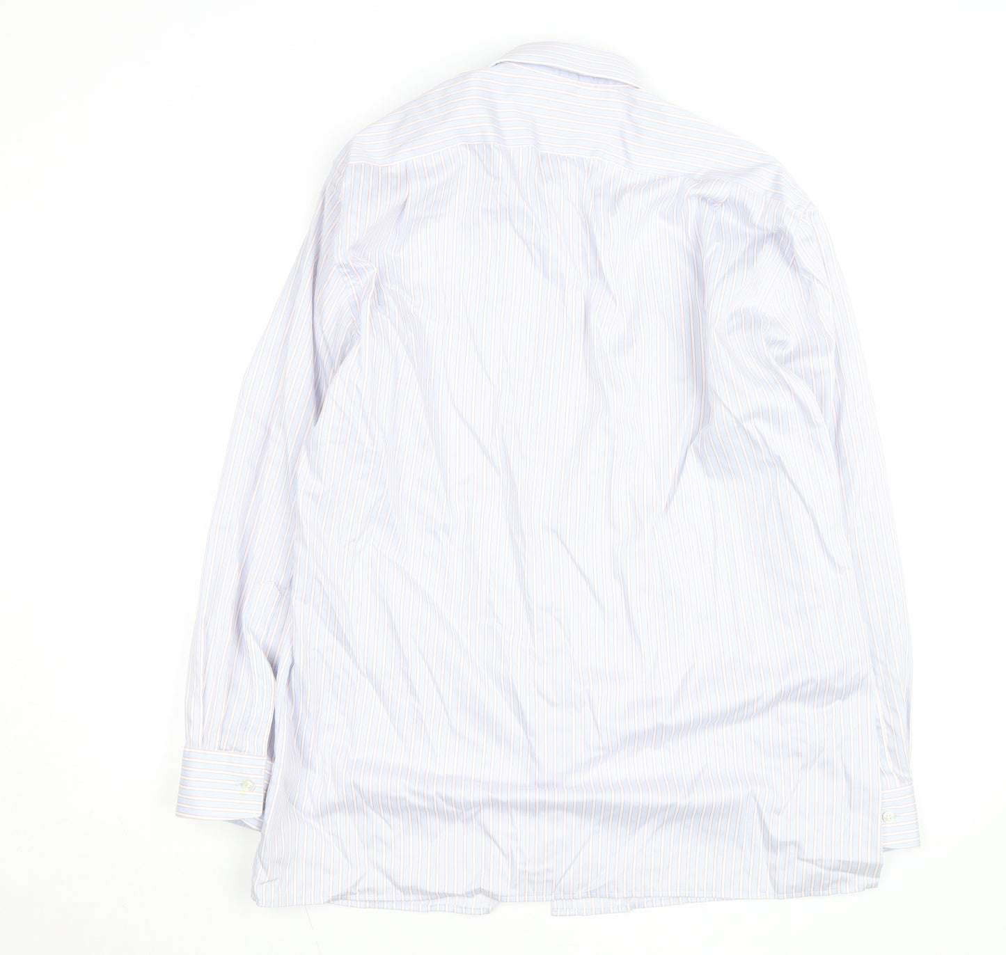 Olymp Luxor Men's Blue Striped Slim Fit Long Sleeve Button-Up Shirt 17in 43