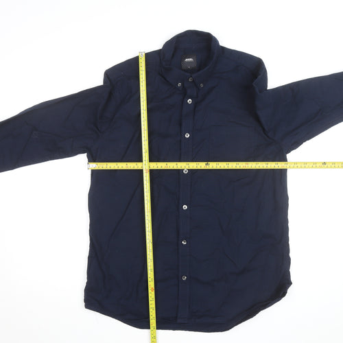Burton Menswear London Men's Blue L Button-Down Cotton Shirt