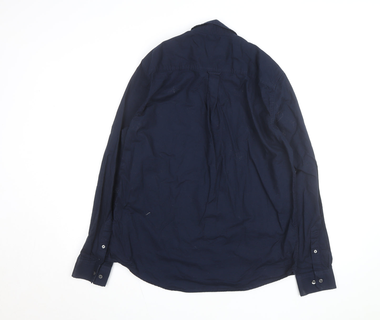 Burton Menswear London Men's Blue L Button-Down Cotton Shirt