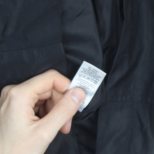 MOTTO Womens Black Long Rain Coat Size 14 Water Resistant Zip Jacket