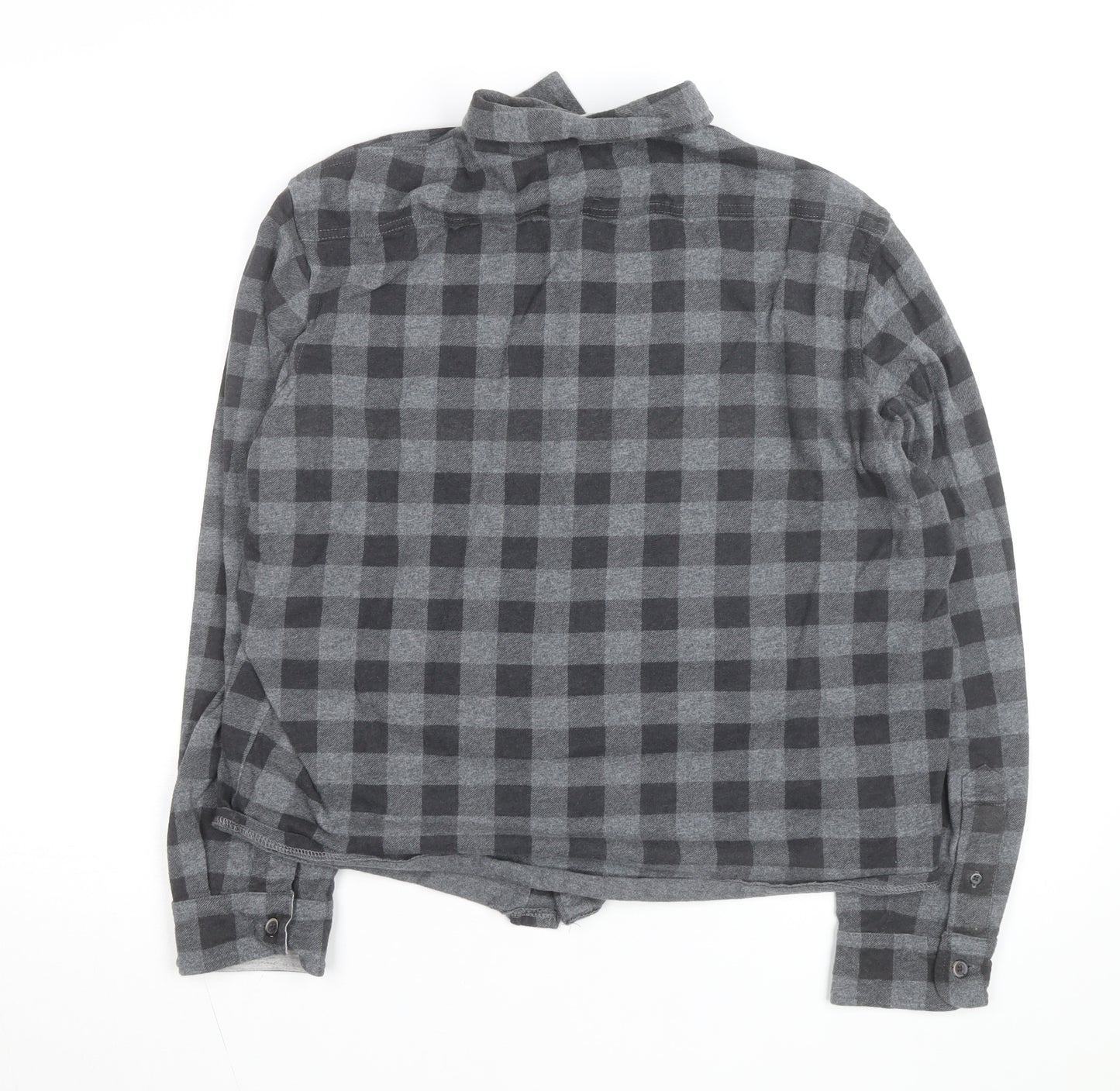 Tailor Vintage Men's Grey Checked Flannel Slim Fit Shirt L