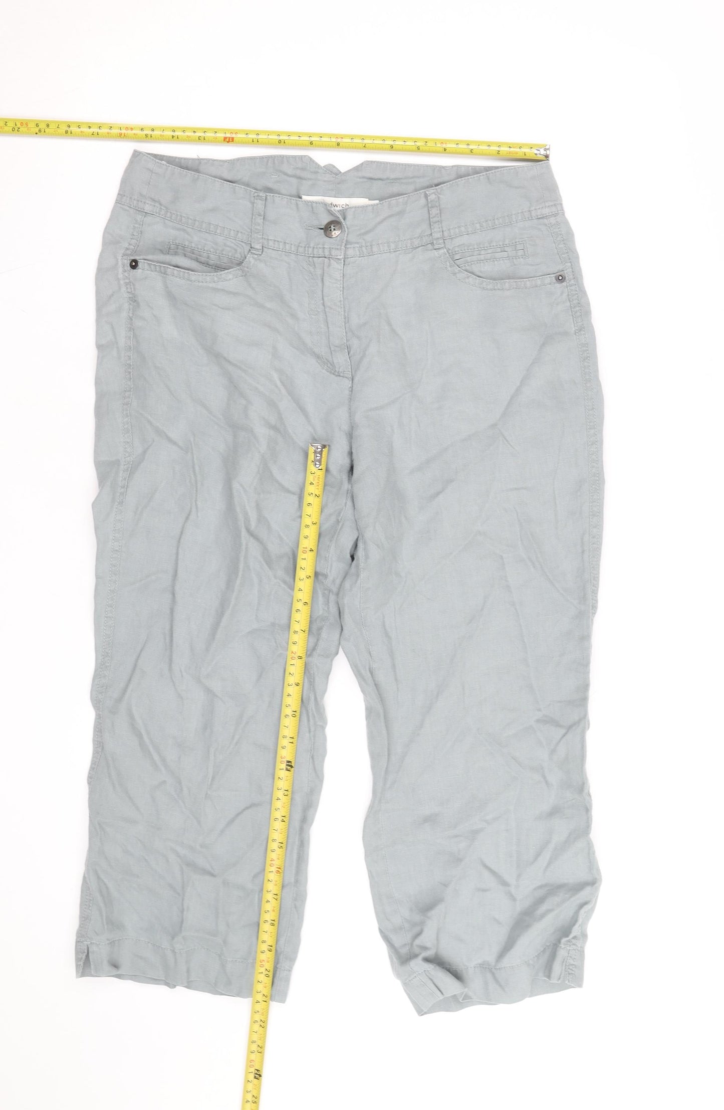 Sandwich Women’s Grey Cotton Linen Cargo Shorts Size 10