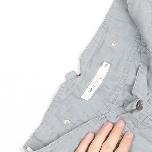 Sandwich Women’s Grey Cotton Linen Cargo Shorts Size 10