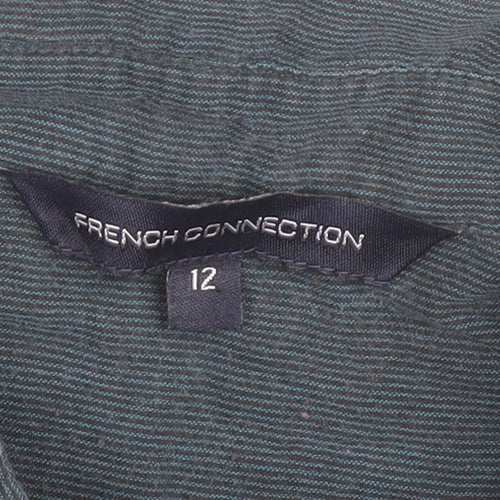 French Connection Women’s Blue Cotton Button-Up Tunic Top Size 12