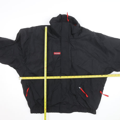 Columbia Men's Black L Windbreaker Nylon Jacket Outdoor Lined