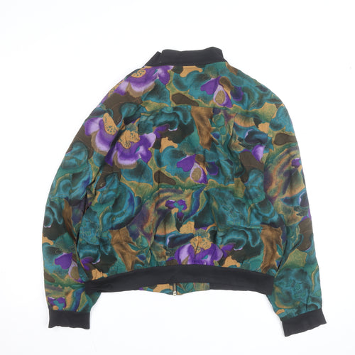 Via Moda Women's Multicoloured Floral Bomber Jacket Size 10