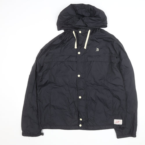 The Duffer of St. George Men's Black L Hooded Windbreaker Jacket