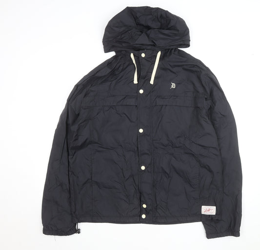 The Duffer of St. George Men's Black L Hooded Windbreaker Jacket