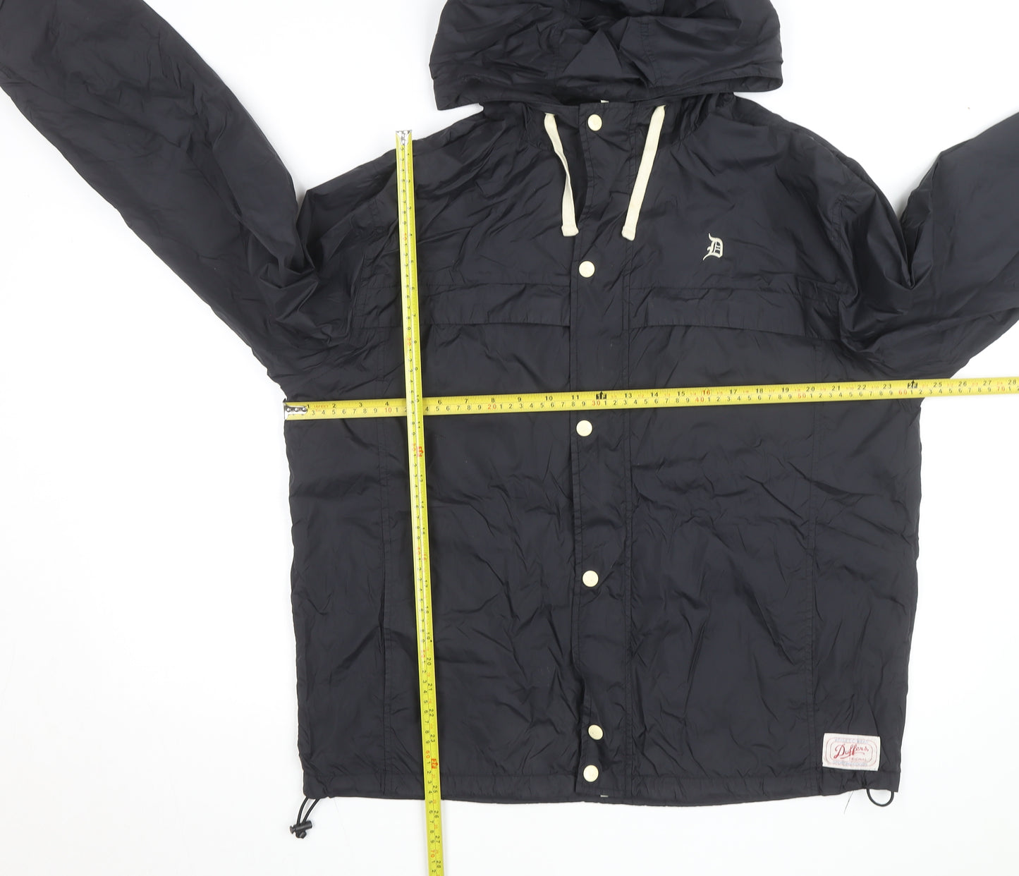 The Duffer of St. George Men's Black L Hooded Windbreaker Jacket