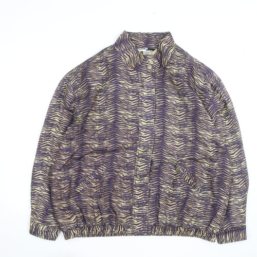 Studio JPR Women's Multicoloured Silk Animal Print Bomber Jacket L