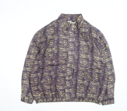 Studio JPR Women's Multicoloured Silk Animal Print Bomber Jacket L