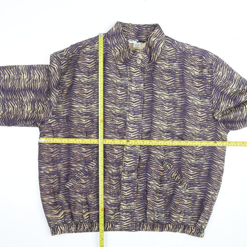Studio JPR Women's Multicoloured Silk Animal Print Bomber Jacket L