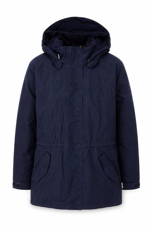 Front view of Pacific Trail Men’s Blue Hooded Parka Jacket M Waterproof Outdoor Coat
