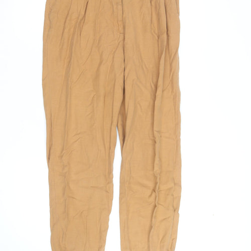 Marks and Spencer Women's Beige Linen Chino Trousers Size 12