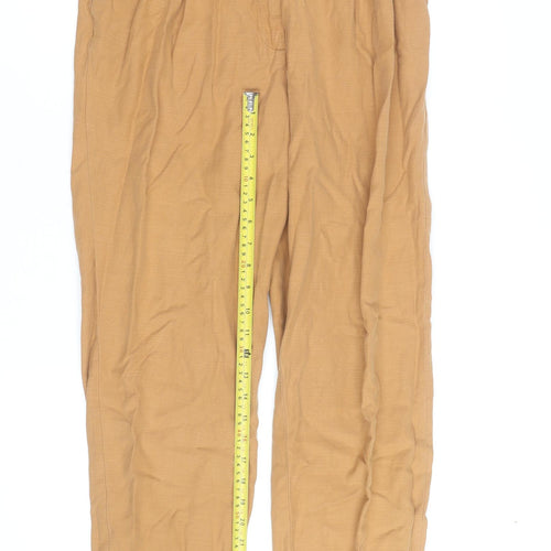 Marks and Spencer Women's Beige Linen Chino Trousers Size 12