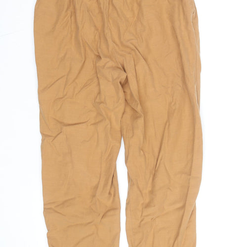 Marks and Spencer Women's Beige Linen Chino Trousers Size 12
