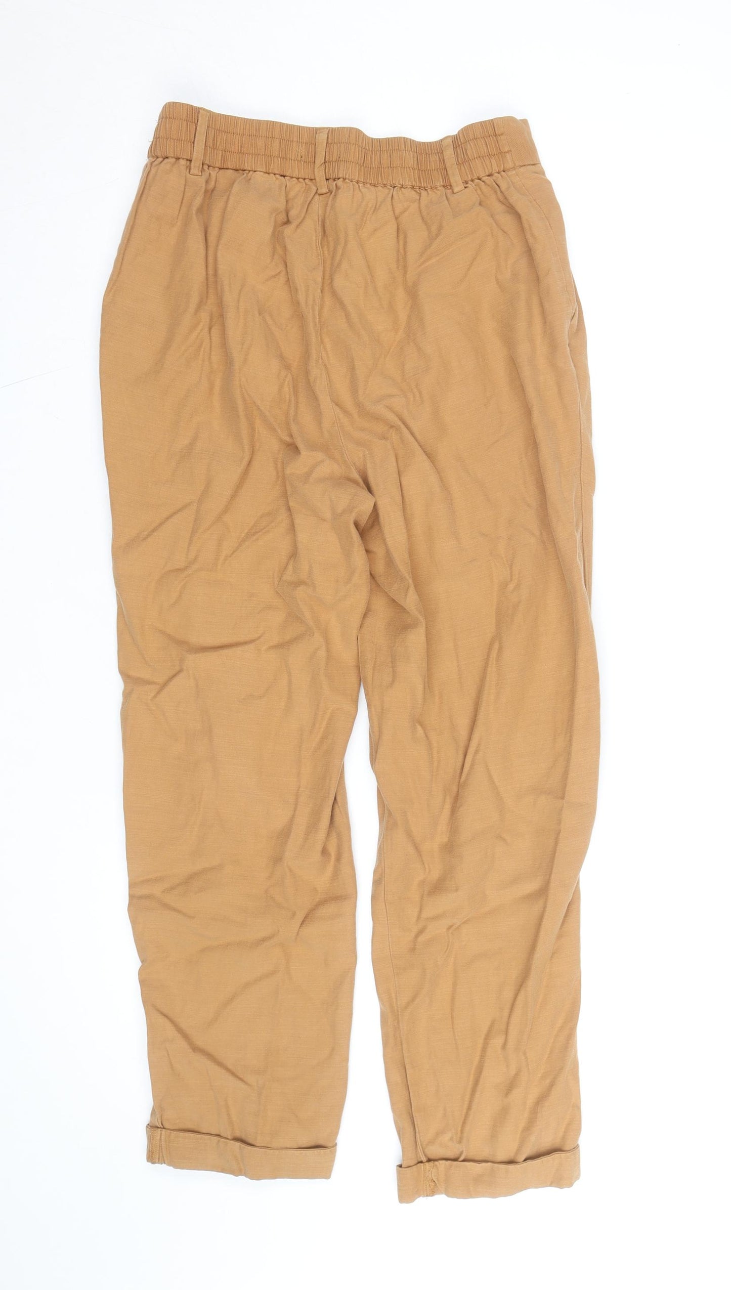 Marks and Spencer Women's Beige Linen Chino Trousers Size 12