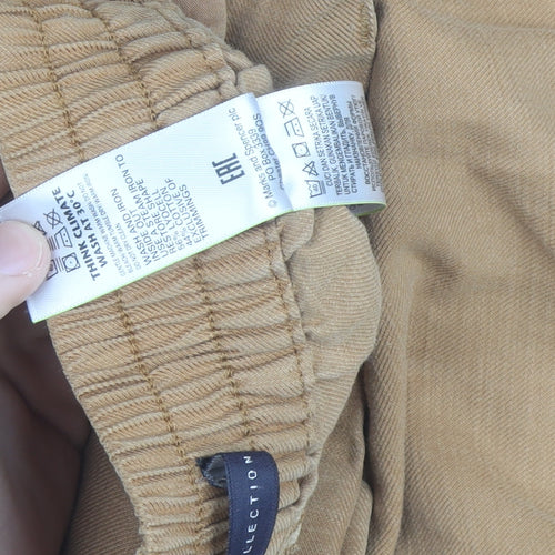 Marks and Spencer Women's Beige Linen Chino Trousers Size 12