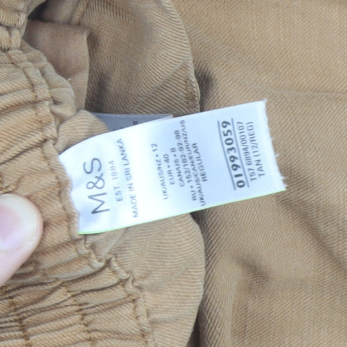 Marks and Spencer Women's Beige Linen Chino Trousers Size 12
