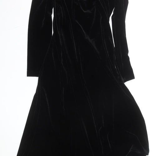 Cachet Women Black Velvet Off Shoulder Long Formal Dress Size 12