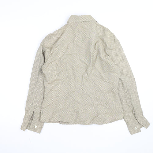 Sisley Women’s Beige Geometric Long Sleeve Button-Up Shirt Size 16