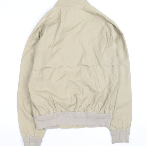 a RIBBON Men's Beige Bomber Jacket Medium Cotton Blend Stand-Up Collar