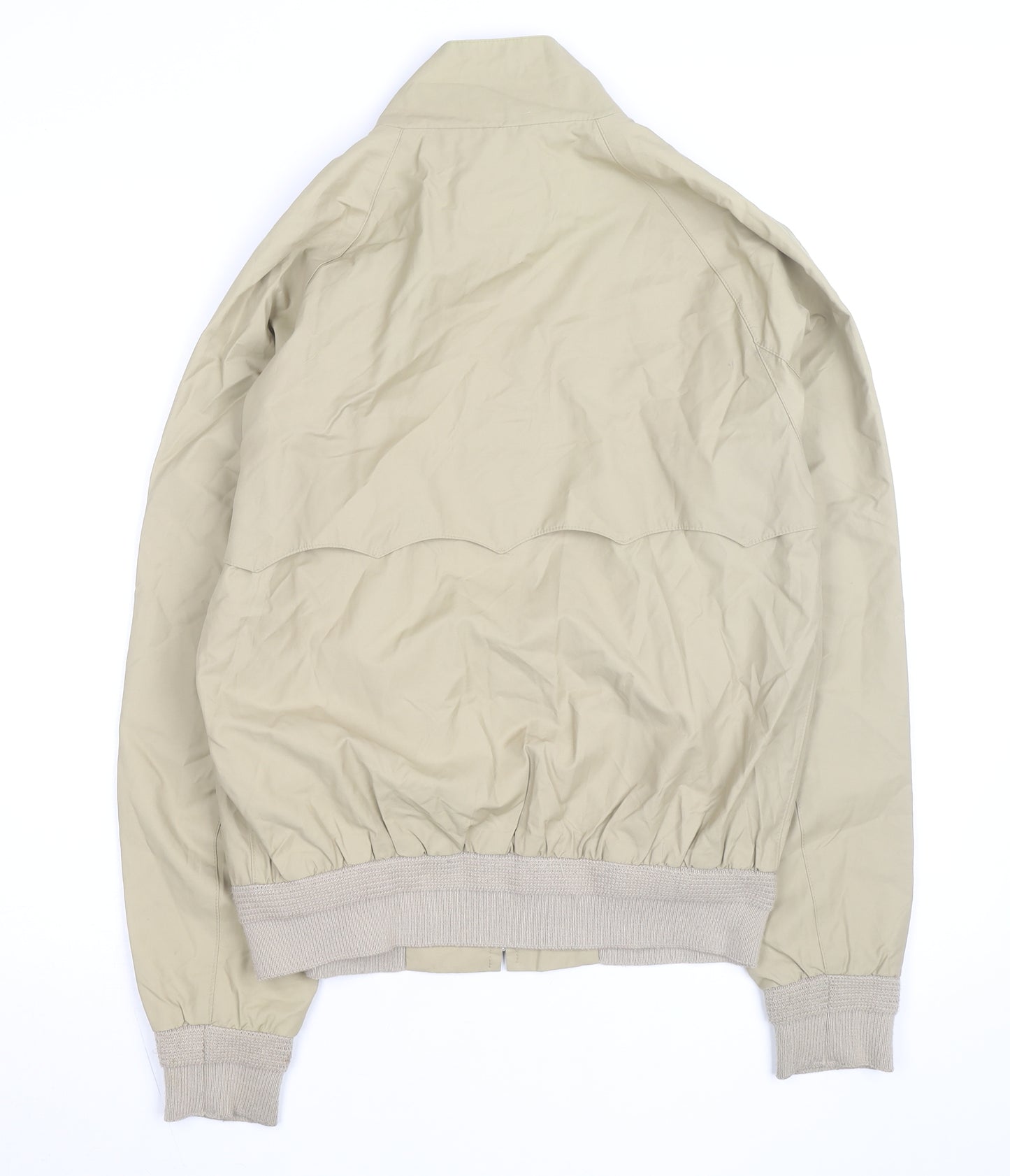 a RIBBON Men's Beige Bomber Jacket Medium Cotton Blend Stand-Up Collar