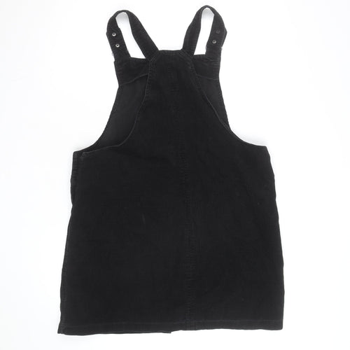 New Look Womens Black Corduroy Dungaree Dress UK 16