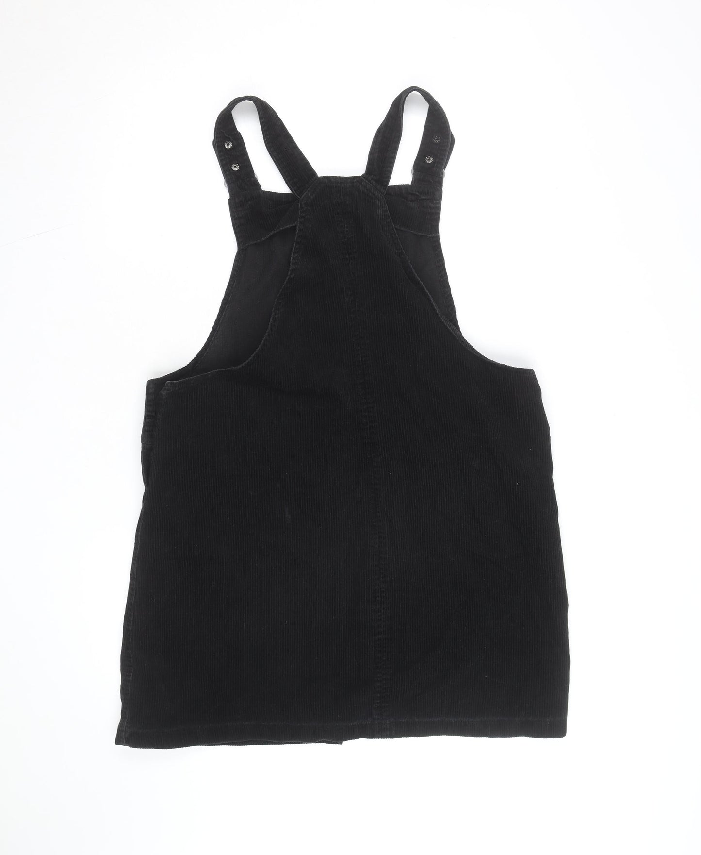 New Look Womens Black Corduroy Dungaree Dress UK 16